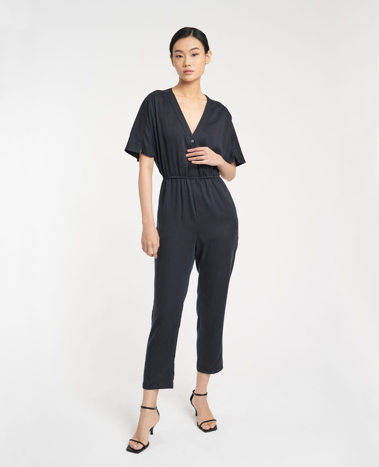 Women Austrian Tencel Tencel Wrap Jumpsuit GWDRS10021G04