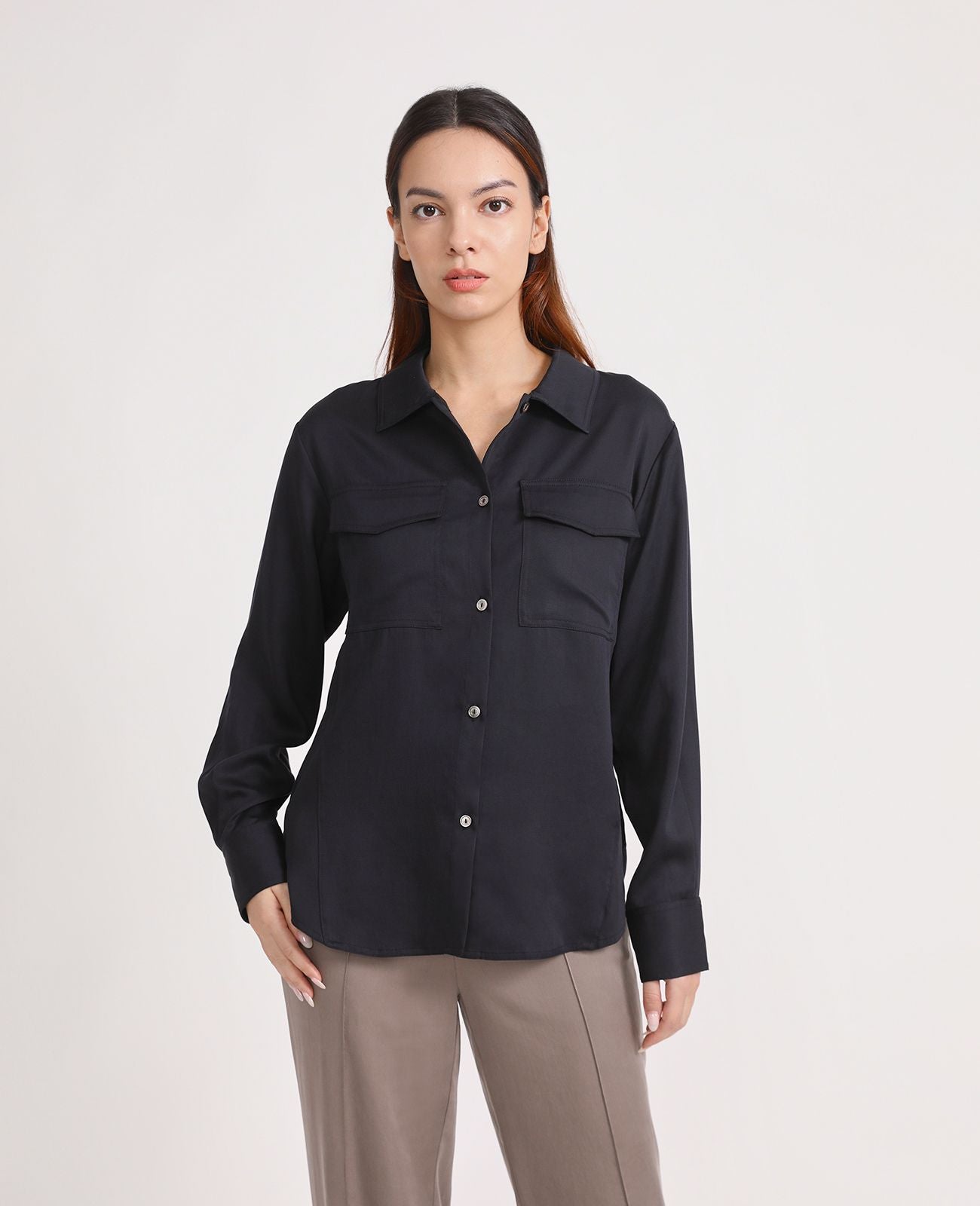 Women Austrian Tencel Tencel Utility shirt GWWTP00065G07