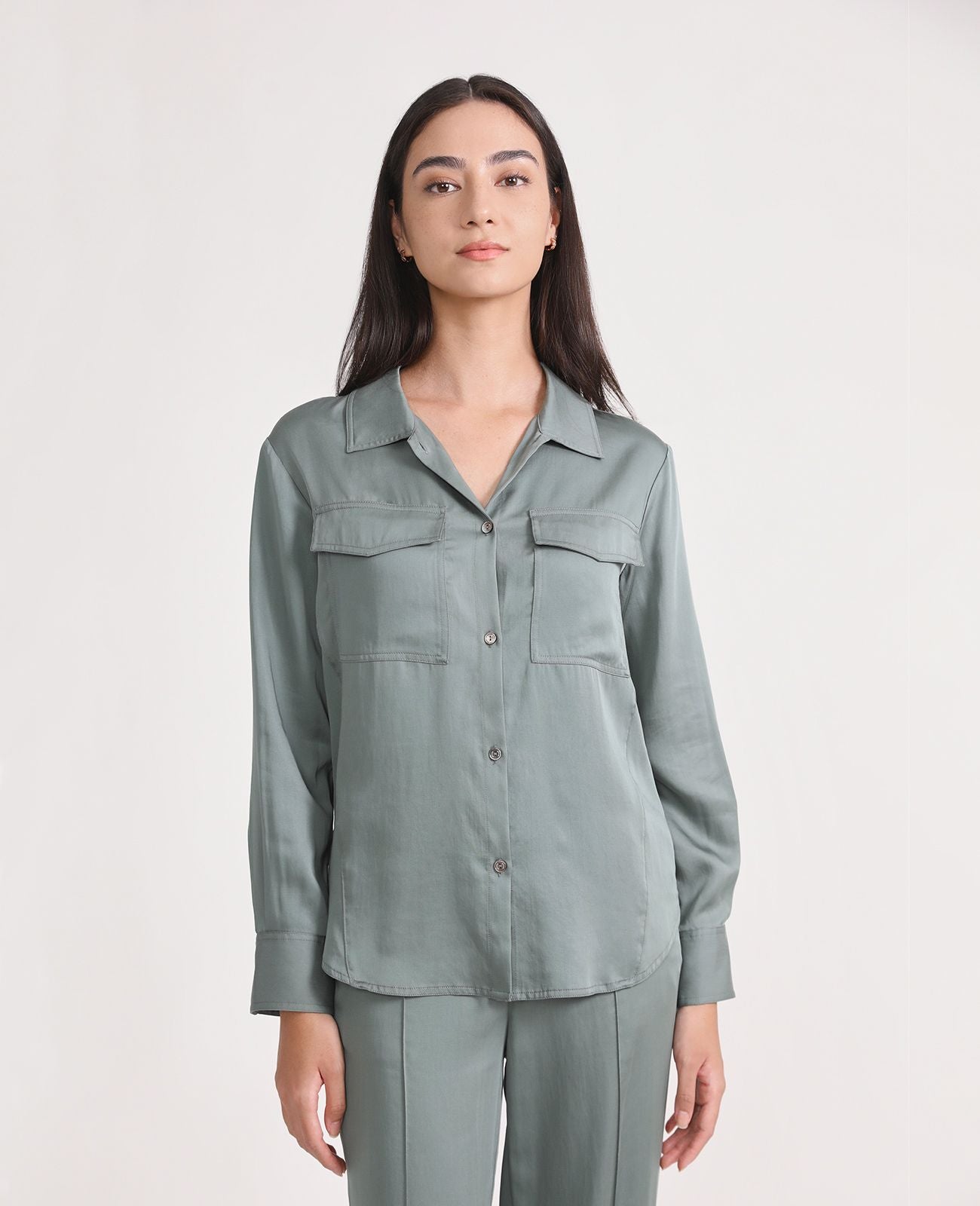 Women Austrian Tencel Tencel Utility shirt GWWTP00065G09