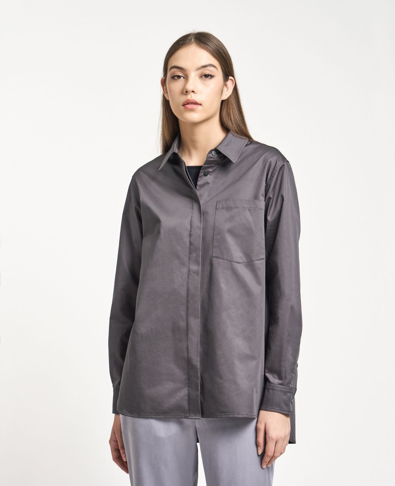 Women Supima Cotton Supima Oversize Shirt GWWTP00062G55